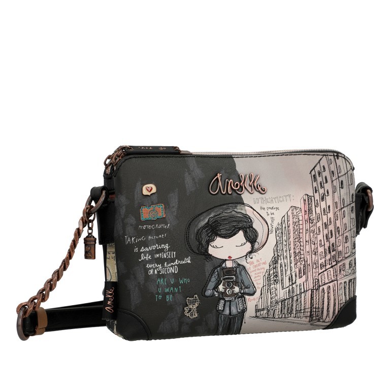 Umhängetasche City Moments Crossbody Bag Schwarz, Farbe: schwarz, Marke: Anekke, EAN: 8434172120907, Abmessungen in cm: 23x16x8, Bild 2 von 8