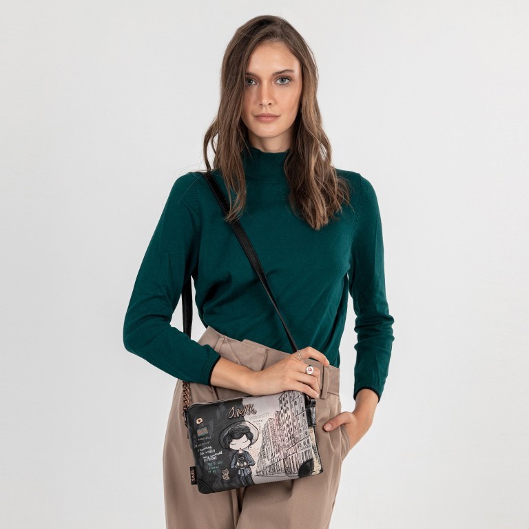 Umhängetasche City Moments Crossbody Bag Schwarz, Farbe: schwarz, Marke: Anekke, EAN: 8434172120907, Abmessungen in cm: 23x16x8, Bild 4 von 8
