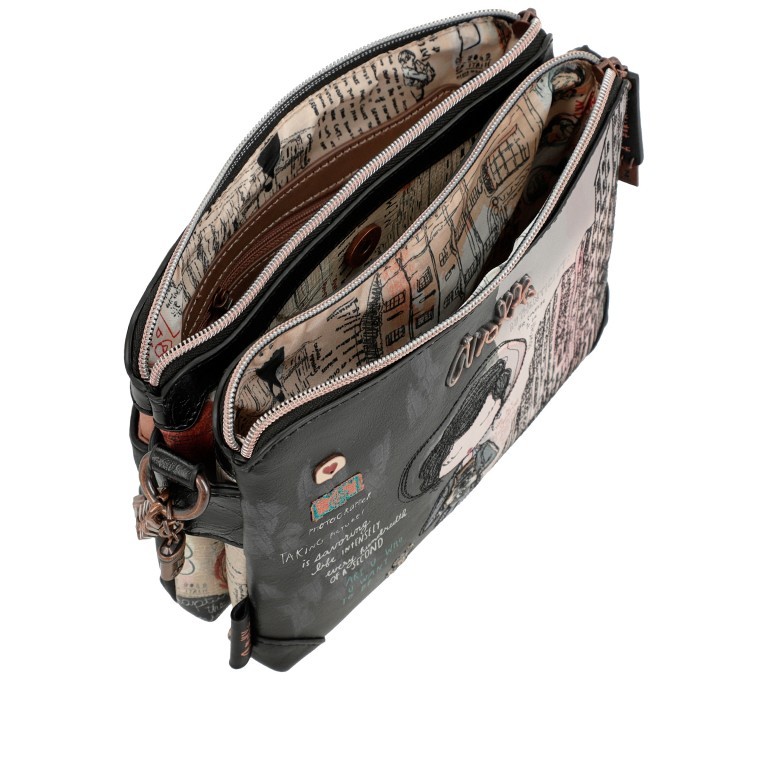Umhängetasche City Moments Crossbody Bag Schwarz, Farbe: schwarz, Marke: Anekke, EAN: 8434172120907, Abmessungen in cm: 23x16x8, Bild 6 von 8