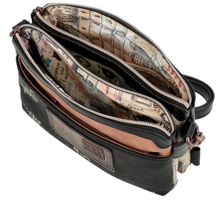 Umhängetasche City Moments Crossbody Bag Schwarz, Farbe: schwarz, Marke: Anekke, EAN: 8434172120907, Abmessungen in cm: 23x16x8, Bild 7 von 8