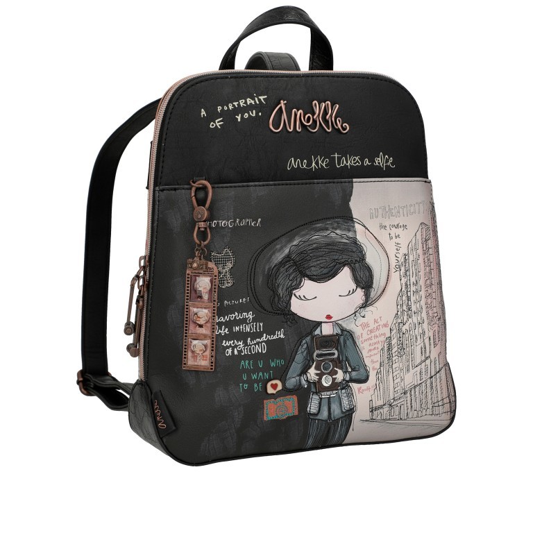 Rucksack City Moments Backpack Schwarz, Farbe: schwarz, Marke: Anekke, EAN: 8434172121508, Abmessungen in cm: 26x30x8, Bild 2 von 7