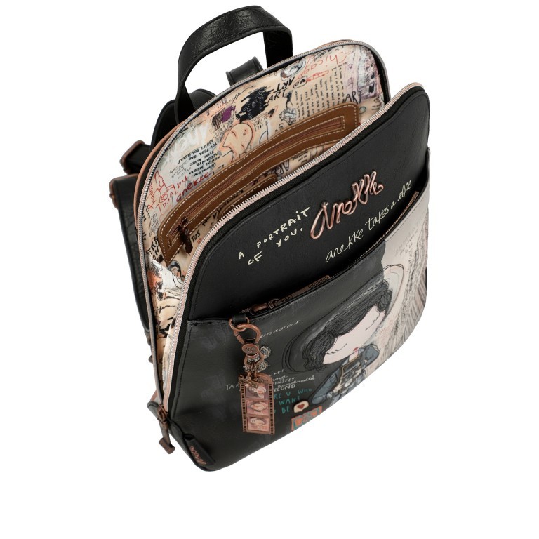 Rucksack City Moments Backpack Schwarz, Farbe: schwarz, Marke: Anekke, EAN: 8434172121508, Abmessungen in cm: 26x30x8, Bild 5 von 7