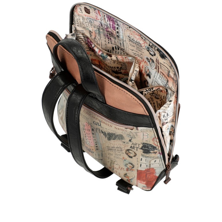 Rucksack City Moments Backpack Schwarz, Farbe: schwarz, Marke: Anekke, EAN: 8434172121508, Abmessungen in cm: 26x30x8, Bild 6 von 7