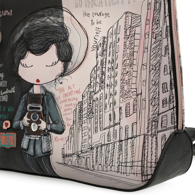 Rucksack City Moments Backpack Schwarz, Farbe: schwarz, Marke: Anekke, EAN: 8434172121508, Abmessungen in cm: 26x30x8, Bild 7 von 7