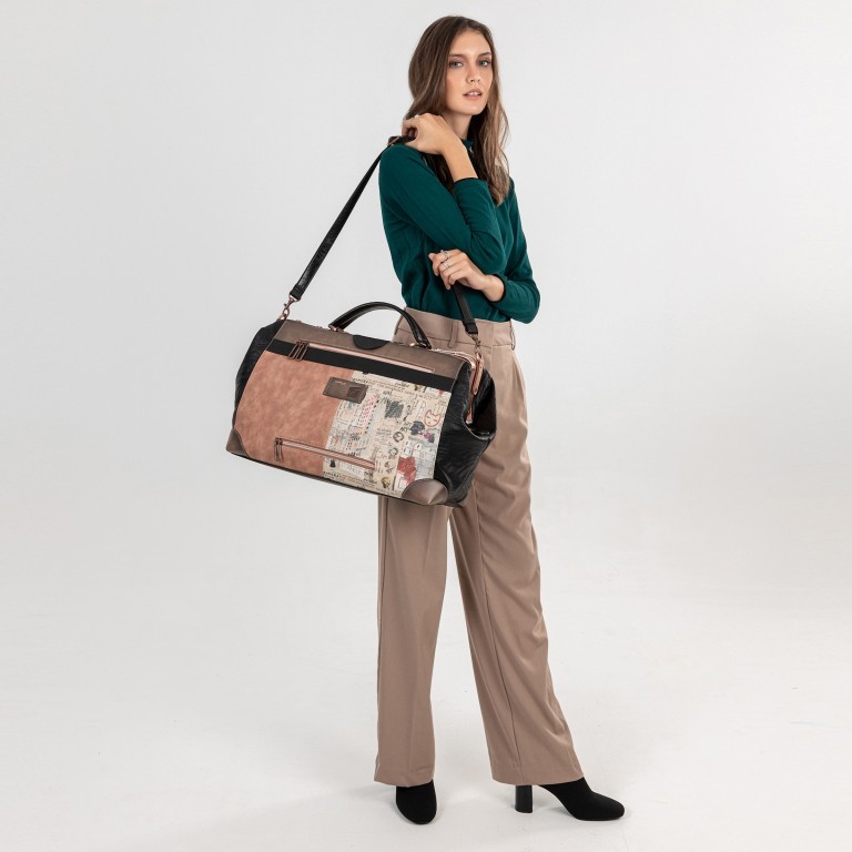 Reisetasche City Moments Travel Bag mit Bügelverschluss Schwarz, Farbe: schwarz, Marke: Anekke, EAN: 8434172122208, Abmessungen in cm: 49x30x21, Bild 5 von 9