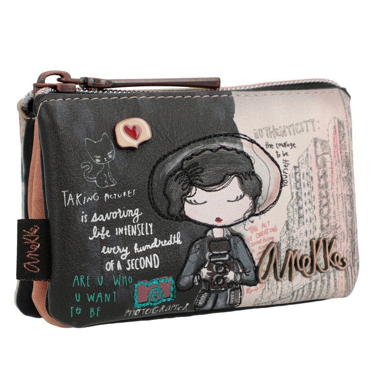 Geldbörse / Schlüsseletui City Moments Coin Purse Schwarz, Farbe: schwarz, Marke: Anekke, EAN: 8434172122307, Abmessungen in cm: 12x7x4, Bild 2 von 10