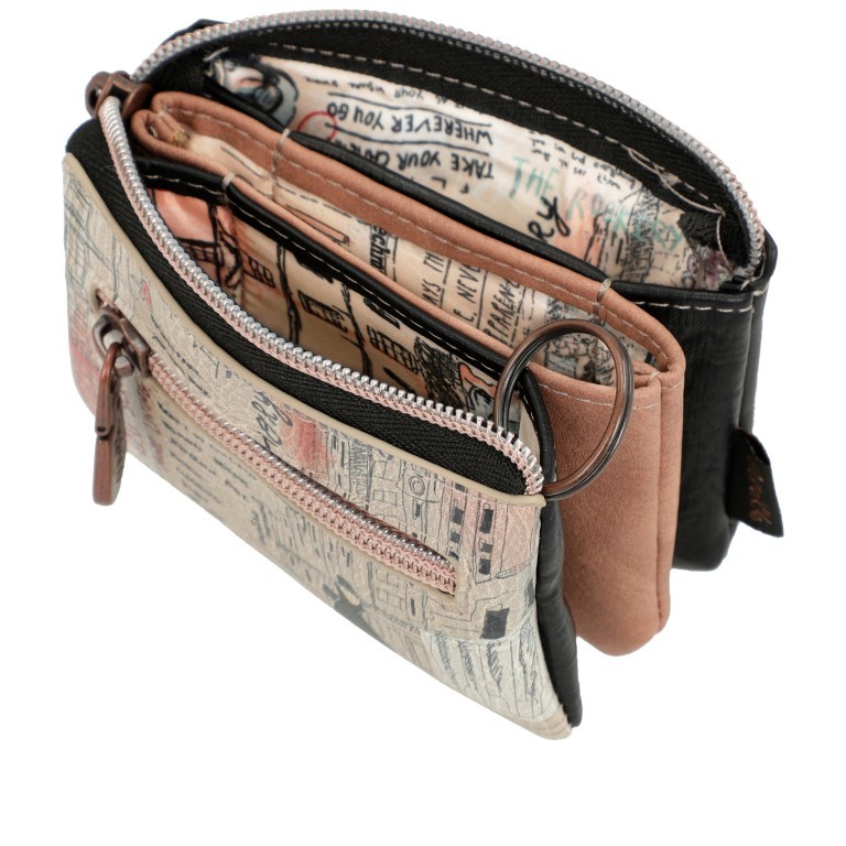 Geldbörse / Schlüsseletui City Moments Coin Purse Schwarz, Farbe: schwarz, Marke: Anekke, EAN: 8434172122307, Abmessungen in cm: 12x7x4, Bild 7 von 10