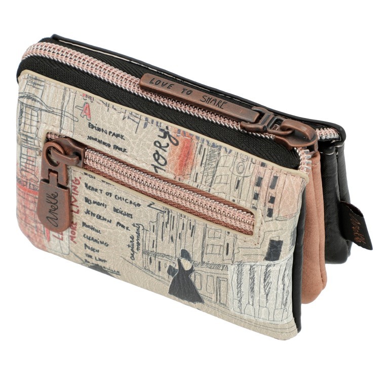 Geldbörse / Schlüsseletui City Moments Coin Purse Schwarz, Farbe: schwarz, Marke: Anekke, EAN: 8434172122307, Abmessungen in cm: 12x7x4, Bild 9 von 10