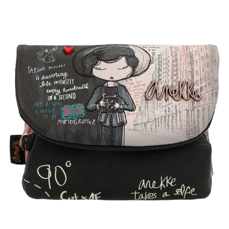 Geldbörse City Moments Purse with Flap Schwarz, Farbe: schwarz, Marke: Anekke, EAN: 8434172122406, Abmessungen in cm: 13x10x4, Bild 1 von 9