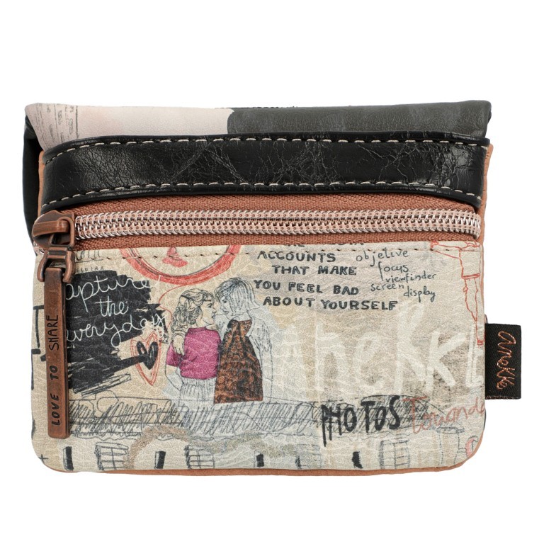 Geldbörse City Moments Purse with Flap Schwarz, Farbe: schwarz, Marke: Anekke, EAN: 8434172122406, Abmessungen in cm: 13x10x4, Bild 4 von 9