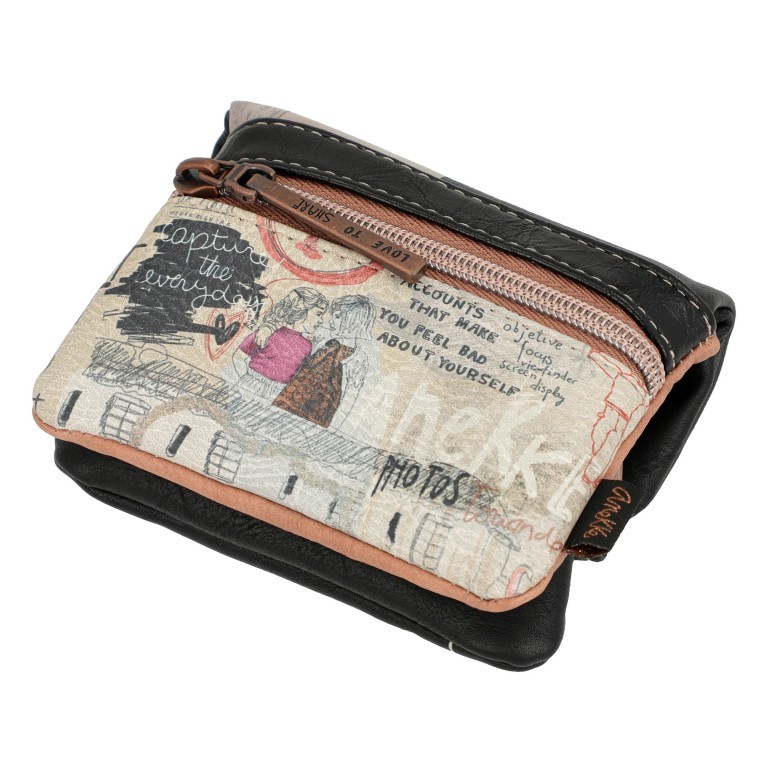 Geldbörse City Moments Purse with Flap Schwarz, Farbe: schwarz, Marke: Anekke, EAN: 8434172122406, Abmessungen in cm: 13x10x4, Bild 8 von 9