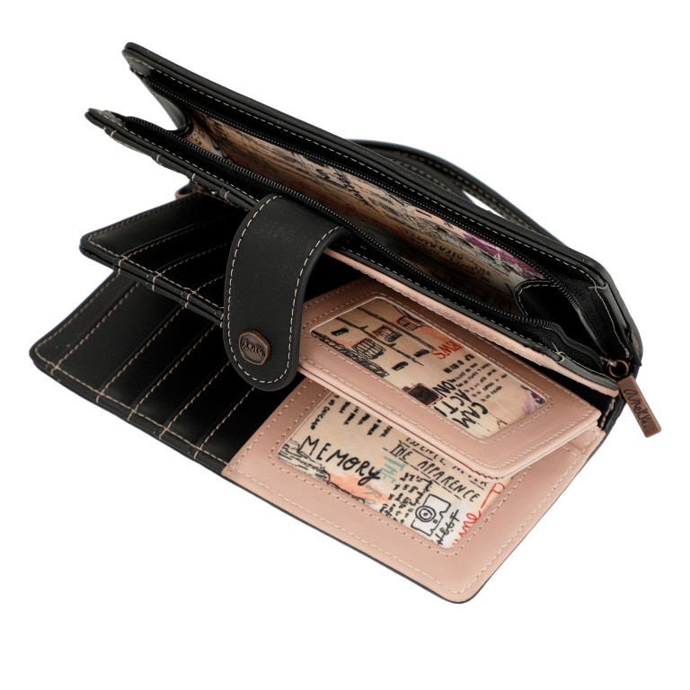 Geldbörse City Moments Large Wallet mit Handschlaufe Schwarz, Farbe: schwarz, Marke: Anekke, EAN: 8434172122604, Abmessungen in cm: 19x10x3, Bild 5 von 12
