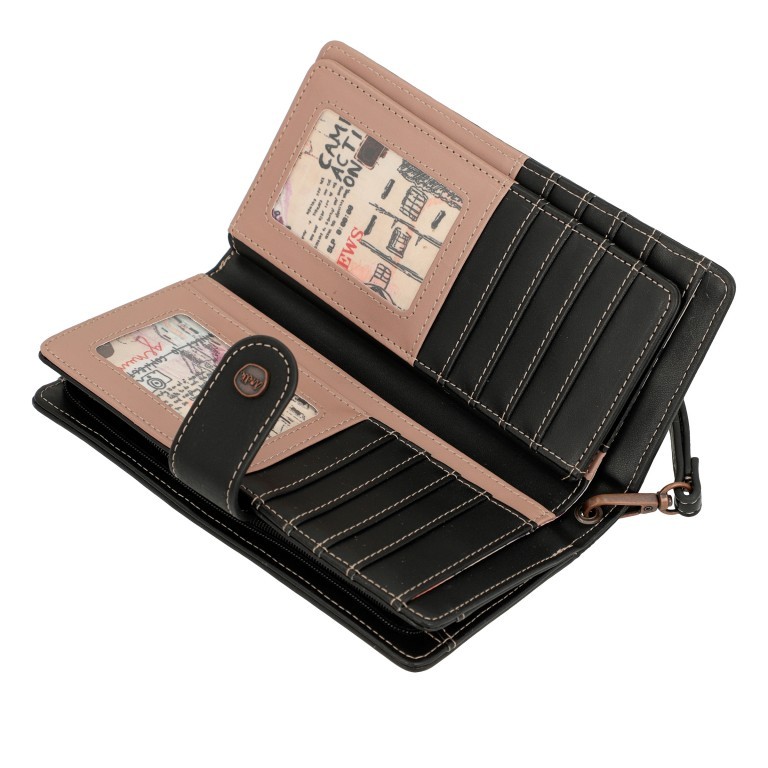 Geldbörse City Moments Large Wallet mit Handschlaufe Schwarz, Farbe: schwarz, Marke: Anekke, EAN: 8434172122604, Abmessungen in cm: 19x10x3, Bild 6 von 12