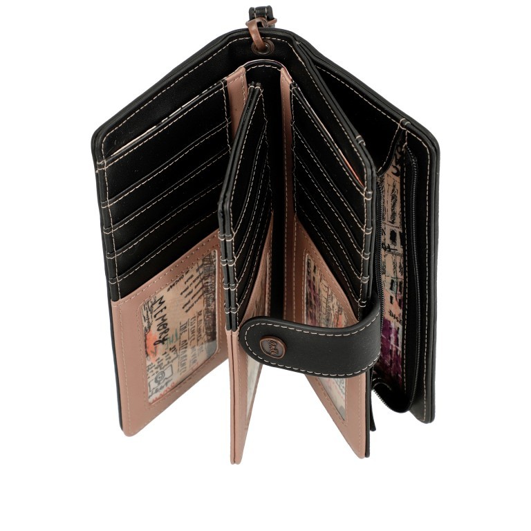 Geldbörse City Moments Large Wallet mit Handschlaufe Schwarz, Farbe: schwarz, Marke: Anekke, EAN: 8434172122604, Abmessungen in cm: 19x10x3, Bild 8 von 12