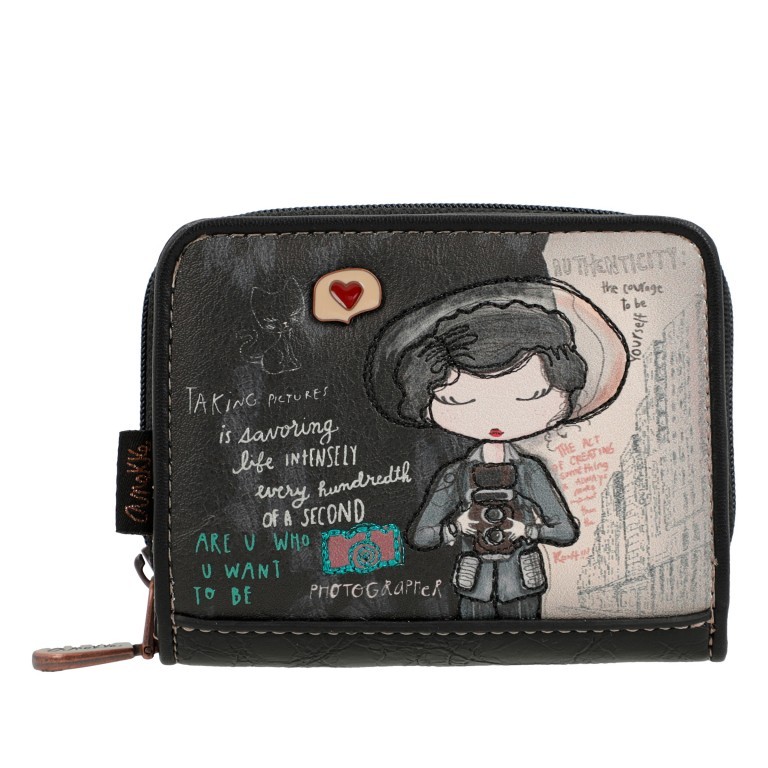 Geldbörse City Moments Small Wallet Schwarz, Farbe: schwarz, Marke: Anekke, EAN: 8434172122703, Abmessungen in cm: 11x9x3, Bild 1 von 11