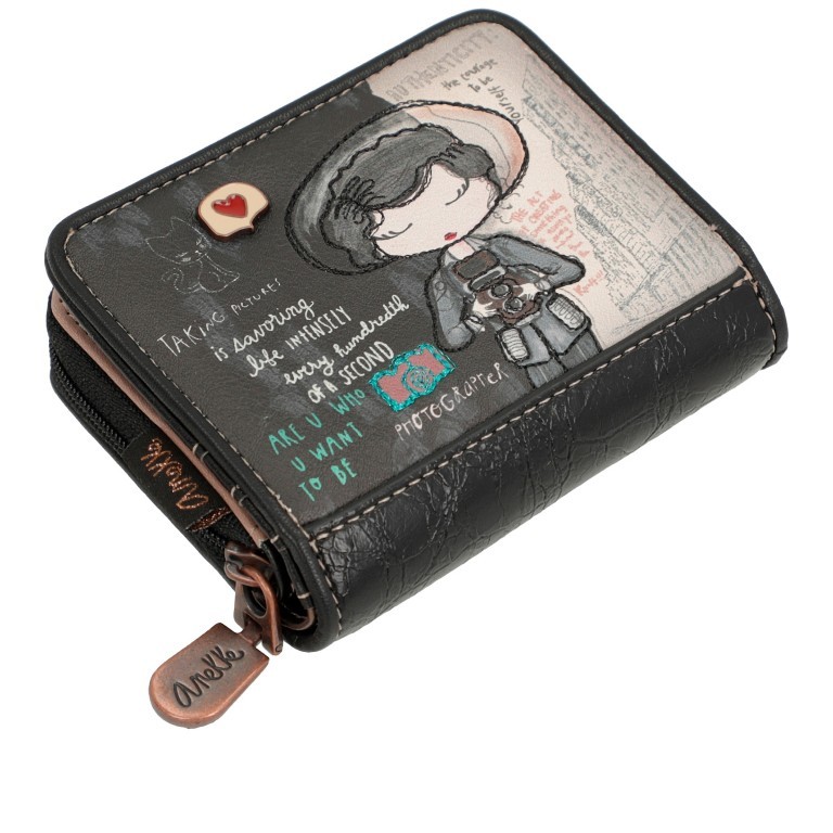 Geldbörse City Moments Small Wallet Schwarz, Farbe: schwarz, Marke: Anekke, EAN: 8434172122703, Abmessungen in cm: 11x9x3, Bild 8 von 11