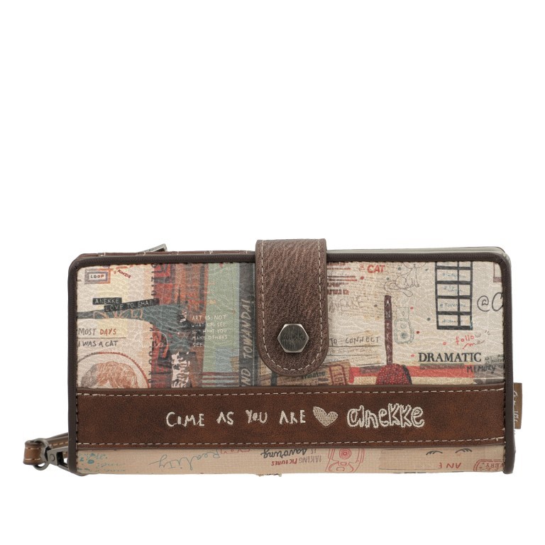 Geldbörse Authenticity Large Flexible Wallet mit Handschlaufe Braun, Farbe: braun, Marke: Anekke, EAN: 8434172126404, Abmessungen in cm: 19x10x3, Bild 3 von 11