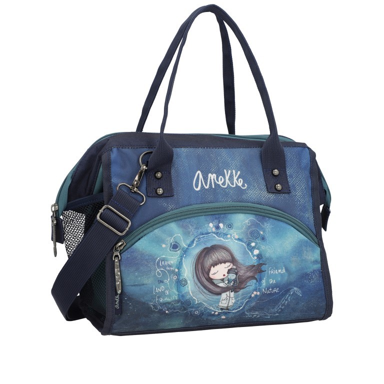 Handtasche / Kühltasche Iceland Lunchbag Blau, Farbe: blau/petrol, Marke: Anekke, EAN: 8434172141704, Abmessungen in cm: 28.5x24.5x21.5, Bild 2 von 4