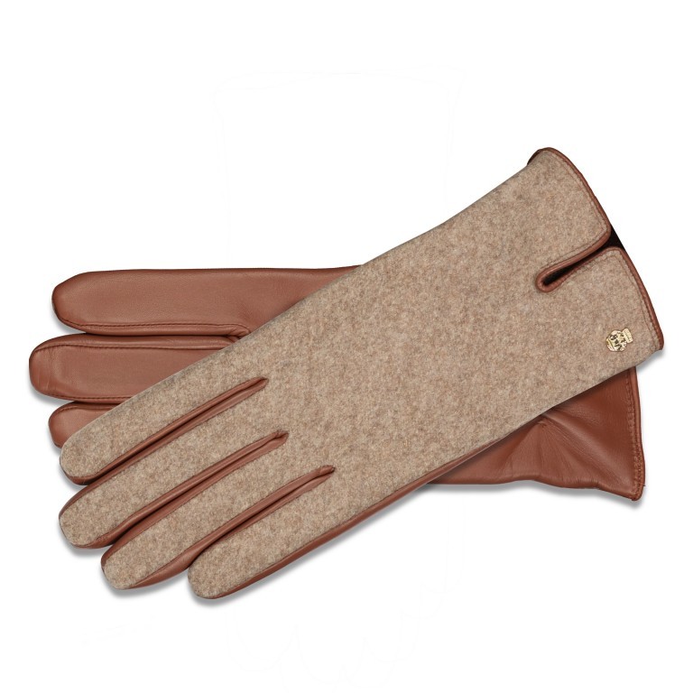Handschuhe Grünwald für Damen Loden-Leder Größe 7 Cognac, Farbe: cognac, Marke: Roeckl, EAN: 4053071181556, Bild 1 von 1