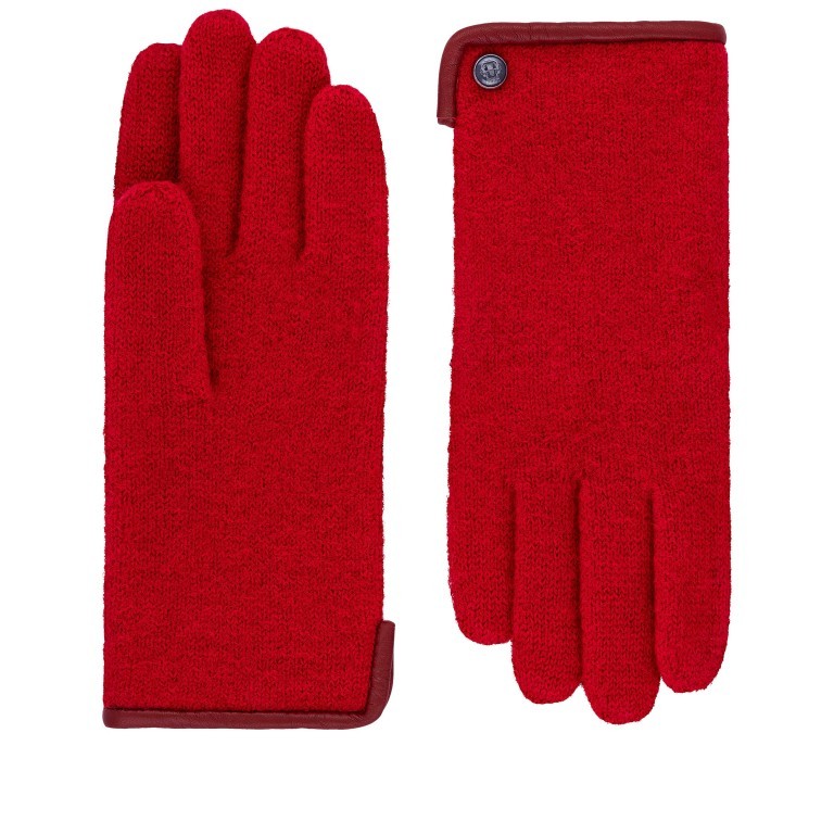 Handschuhe Damen Wolle Leder-Paspel Größe 7,5 Red, Farbe: rot/weinrot, Marke: Roeckl, EAN: 4003661214997, Bild 1 von 1