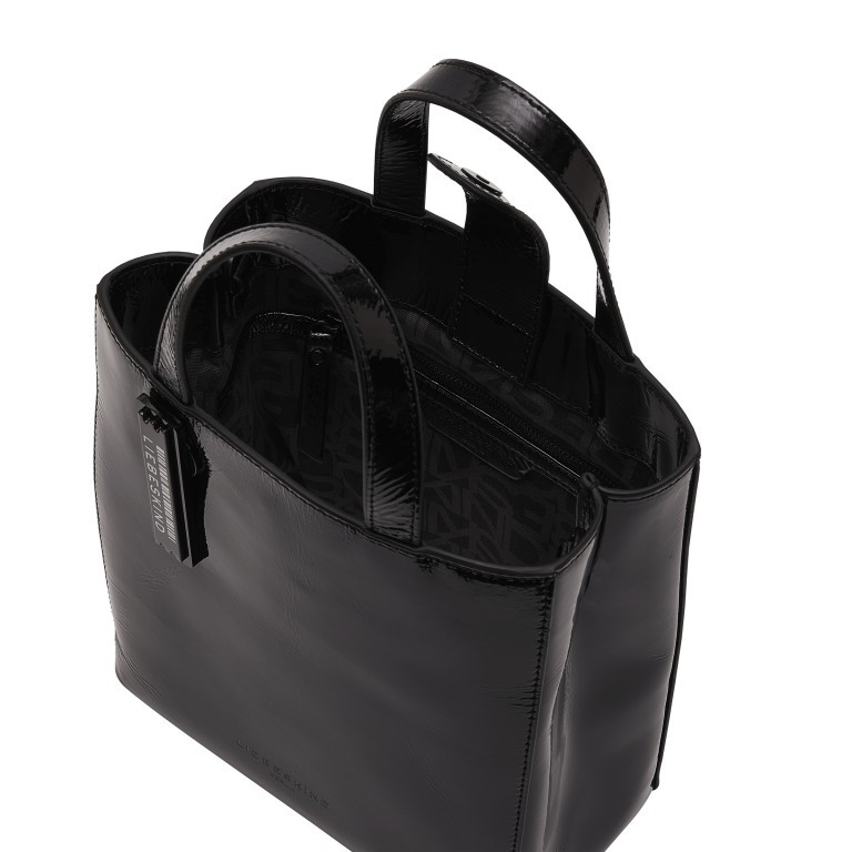Handtasche Paper Bag Tote S Lackleder Black, Farbe: schwarz, Marke: Liebeskind Berlin, EAN: 4064657323673, Abmessungen in cm: 22x25x11.5, Bild 4 von 5