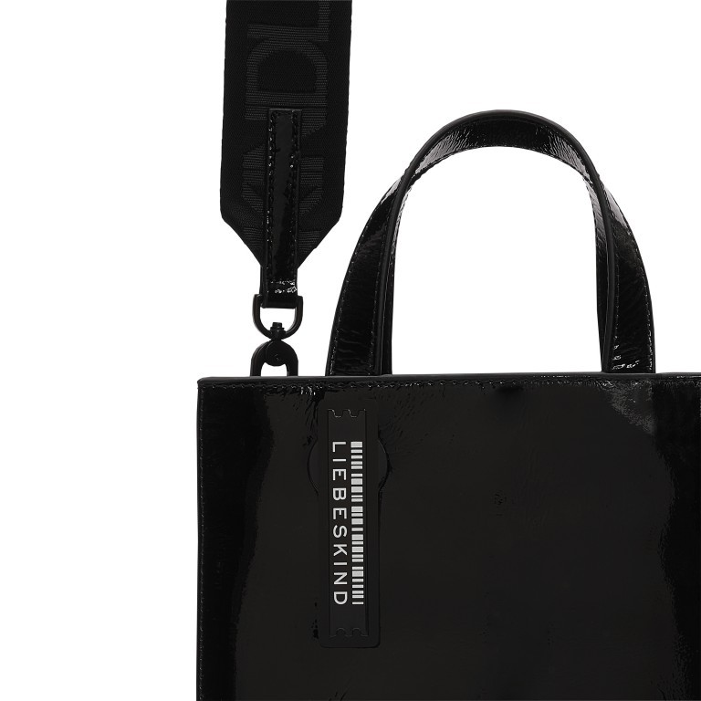 Handtasche Paper Bag Tote S Lackleder Black, Farbe: schwarz, Marke: Liebeskind Berlin, EAN: 4064657323673, Abmessungen in cm: 22x25x11.5, Bild 5 von 5