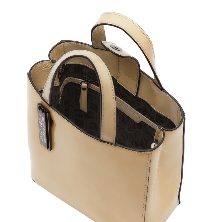 Handtasche Paper Bag Tote S Lackleder Vintage Linen, Farbe: beige, Marke: Liebeskind Berlin, EAN: 4064657323697, Abmessungen in cm: 22x25x11.5, Bild 4 von 5