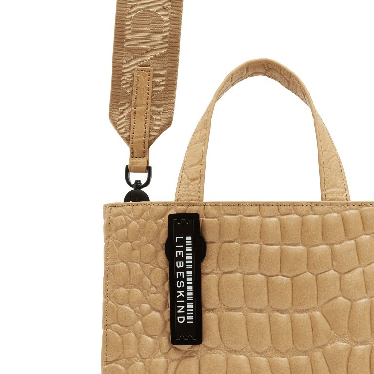 Tasche Paper Bag Tote S Kroko Vintage Linen, Farbe: beige, Marke: Liebeskind Berlin, EAN: 4064657323703, Abmessungen in cm: 22x25x12, Bild 8 von 8