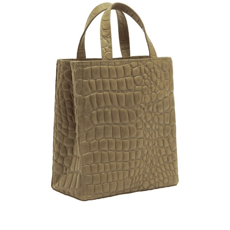 Tasche Paper Bag Tote S Kroko Oakmoss, Farbe: taupe/khaki, Marke: Liebeskind Berlin, EAN: 4064657323710, Abmessungen in cm: 22x25x12, Bild 2 von 8