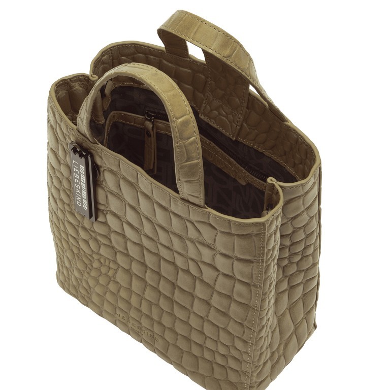 Tasche Paper Bag Tote S Kroko Oakmoss, Farbe: taupe/khaki, Marke: Liebeskind Berlin, EAN: 4064657323710, Abmessungen in cm: 22x25x12, Bild 7 von 8