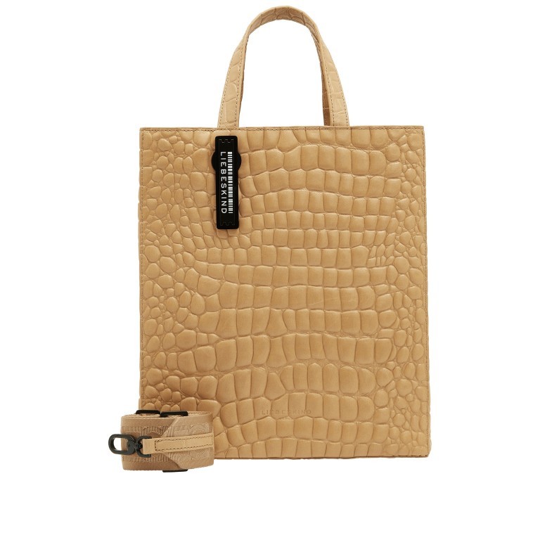 Tasche Paper Bag Tote M Kroko Vintage Linen, Farbe: beige, Marke: Liebeskind Berlin, EAN: 4064657323949, Abmessungen in cm: 29x35x14.5, Bild 1 von 7
