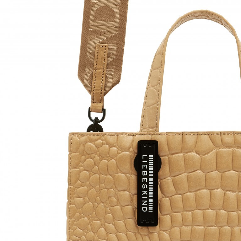 Tasche Paper Bag Tote M Kroko Vintage Linen, Farbe: beige, Marke: Liebeskind Berlin, EAN: 4064657323949, Abmessungen in cm: 29x35x14.5, Bild 7 von 7