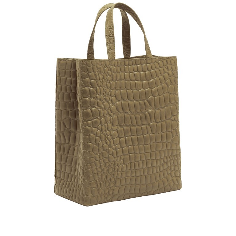 Tasche Paper Bag Tote M Kroko Oakmoss, Farbe: taupe/khaki, Marke: Liebeskind Berlin, EAN: 4064657323956, Abmessungen in cm: 29x35x14.5, Bild 2 von 8