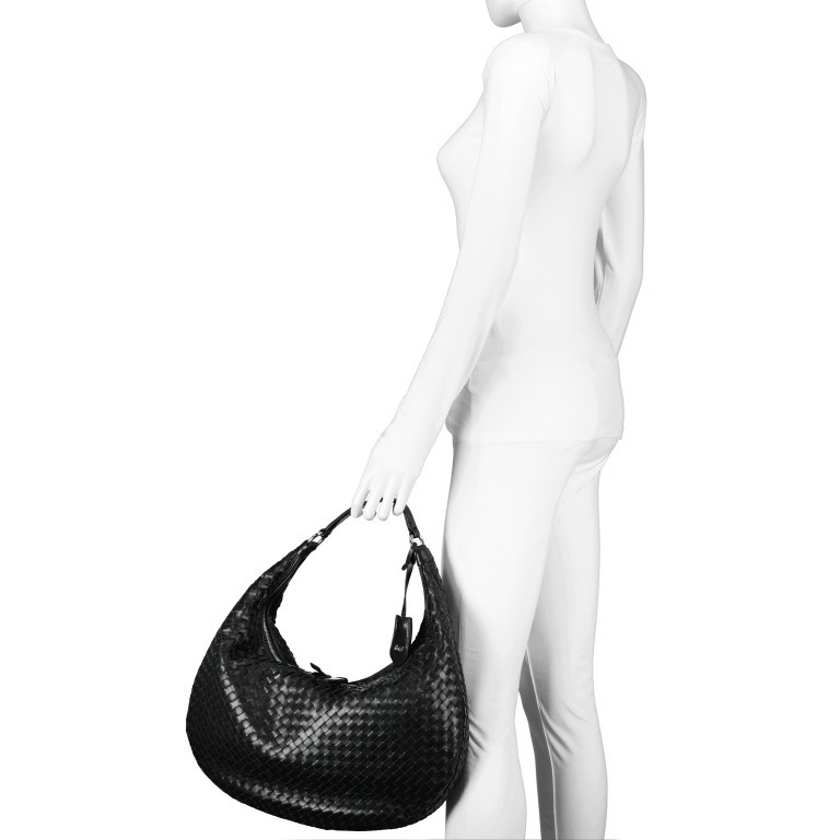 Beuteltasche Nana Black Nickel, Farbe: schwarz, Marke: Abro, EAN: 4067278397849, Abmessungen in cm: 39x44x4, Bild 4 von 6