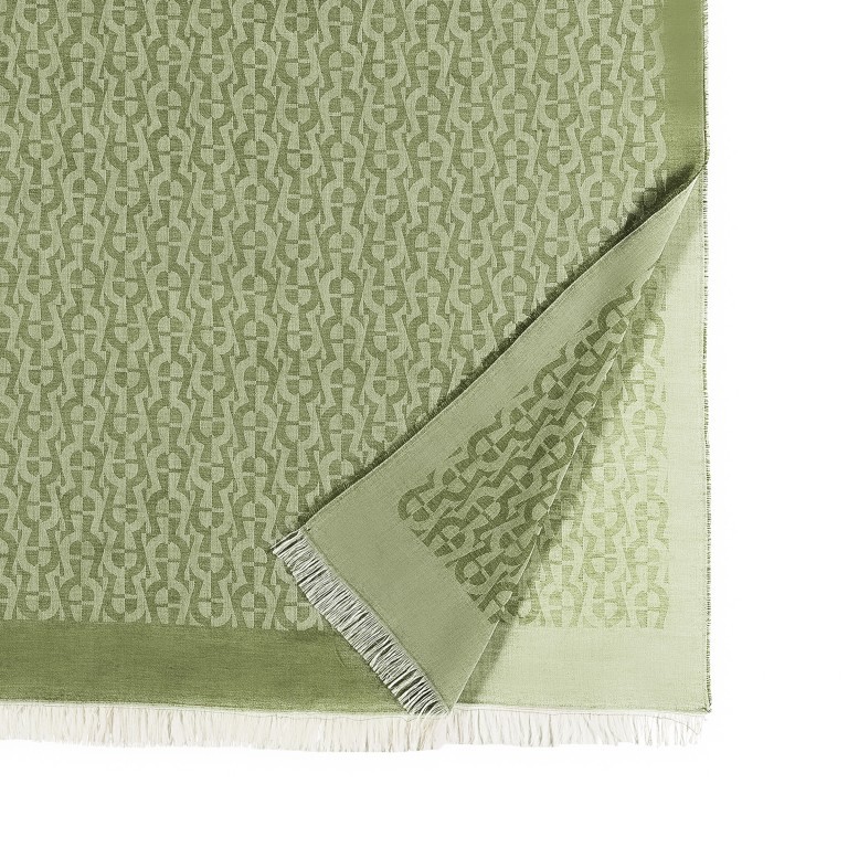 Schal Casual 242-591 Pesto Green, Farbe: grün/oliv, Marke: AIGNER, EAN: 4055539411595, Abmessungen in cm: 160x180x0.1, Bild 6 von 6