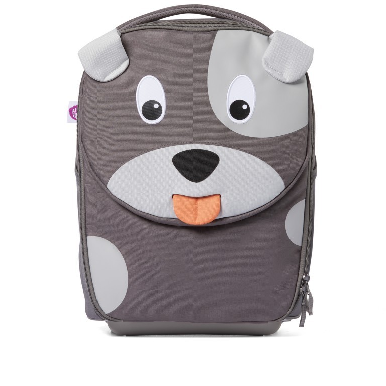 Koffer Kinderkoffer mit zwei Rollen Hund, Farbe: grau, Marke: Affenzahn, EAN: 4057081045341, Abmessungen in cm: 30x40x16.5, Bild 1 von 11