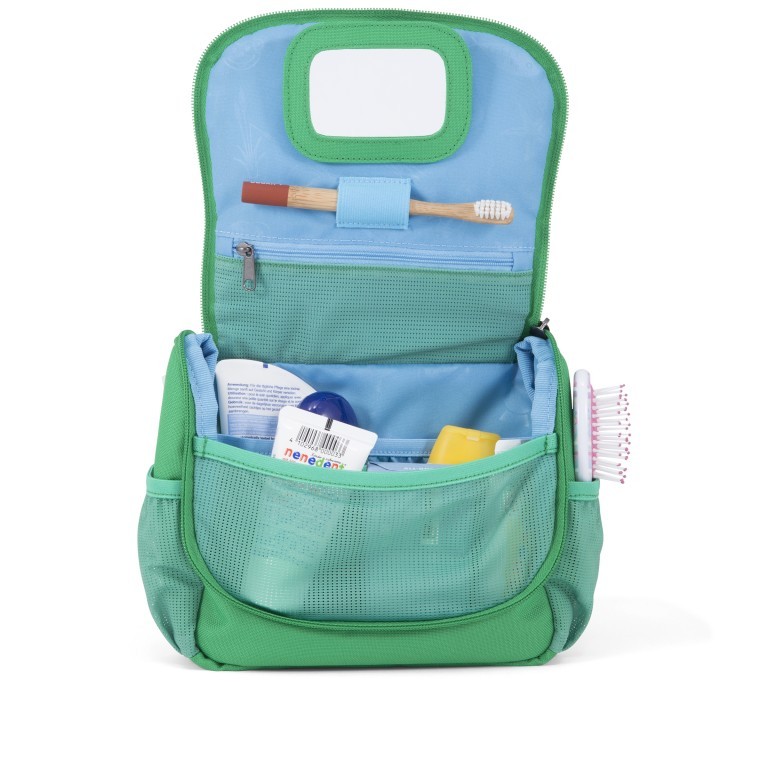 Kulturbeutel Kulturtasche für Kinder Frosch, Farbe: grün/oliv, Marke: Affenzahn, EAN: 4057081034888, Abmessungen in cm: 17x20x7, Bild 5 von 6