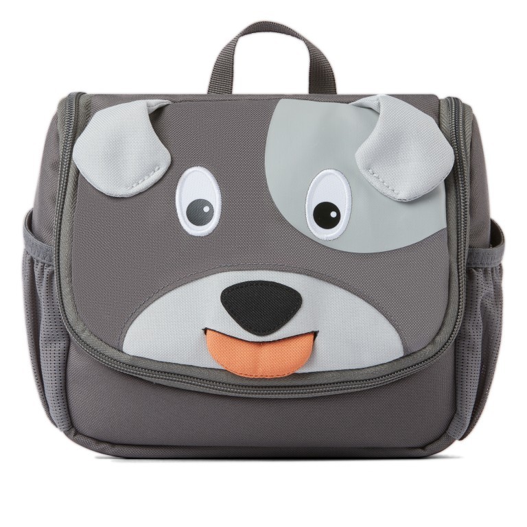 Kulturbeutel Kulturtasche für Kinder Hund, Farbe: grau, Marke: Affenzahn, EAN: 4057081039470, Abmessungen in cm: 17x20x7, Bild 1 von 6