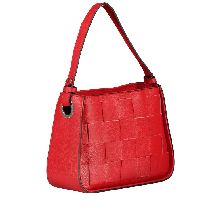 Umhängetasche Rot, Farbe: rot/weinrot, Marke: Hausfelder Manufaktur, EAN: 4065646006430, Abmessungen in cm: 27x20x11, Bild 2 von 8