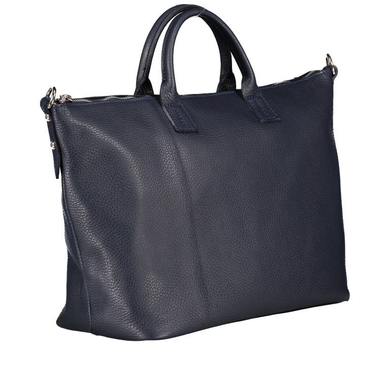 Handtasche Dunkelblau, Farbe: blau/petrol, Marke: Hausfelder Manufaktur, EAN: 4065646006461, Abmessungen in cm: 30x25x14, Bild 2 von 7