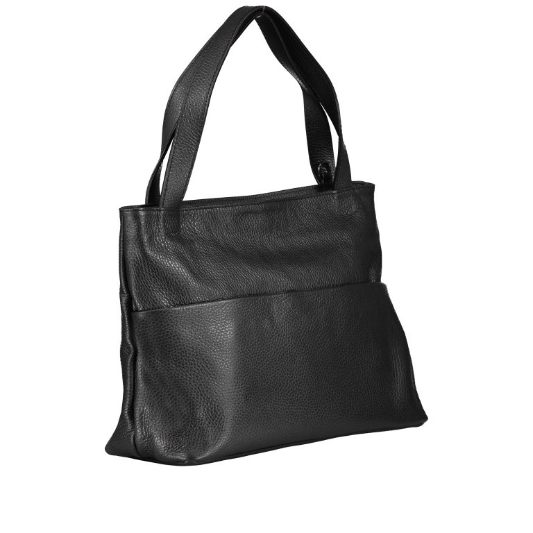 Handtasche Dollaro Schwarz, Farbe: schwarz, Marke: Hausfelder Manufaktur, EAN: 4065646006522, Abmessungen in cm: 31x25x12, Bild 2 von 9