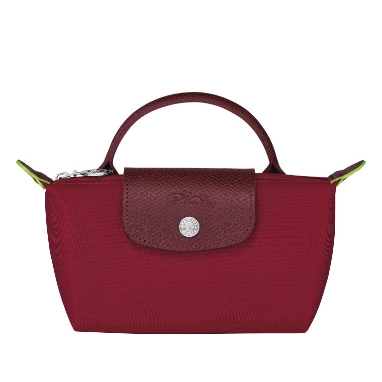 Kosmetiktasche Le Pliage Green Pochette Rot, Farbe: rot/weinrot, Marke: Longchamp, EAN: 3597922144549, Abmessungen in cm: 17x10x5.5, Bild 1 von 6