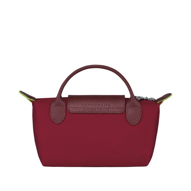 Kosmetiktasche Le Pliage Green Pochette Rot, Farbe: rot/weinrot, Marke: Longchamp, EAN: 3597922144549, Abmessungen in cm: 17x10x5.5, Bild 3 von 6