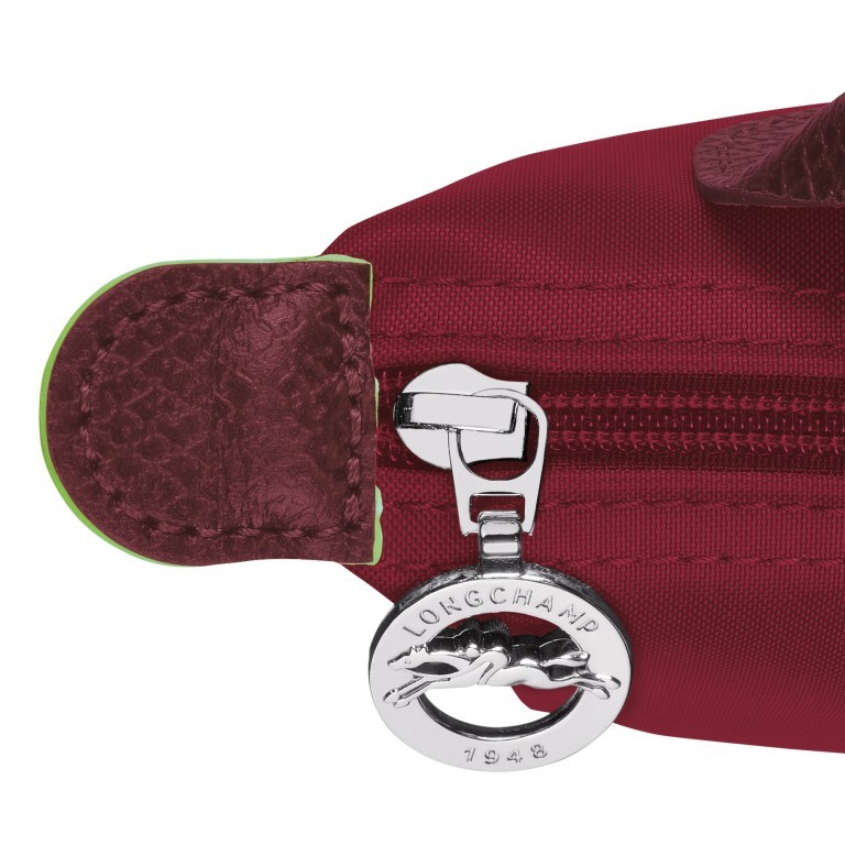 Kosmetiktasche Le Pliage Green Pochette Rot, Farbe: rot/weinrot, Marke: Longchamp, EAN: 3597922144549, Abmessungen in cm: 17x10x5.5, Bild 6 von 6