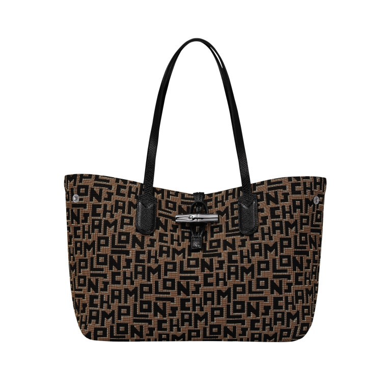 Shopper Roseau Essential LGP Größe M Taupe Schwarz, Farbe: schwarz, Marke: Longchamp, EAN: 3597922146963, Abmessungen in cm: 34x25x13, Bild 2 von 7