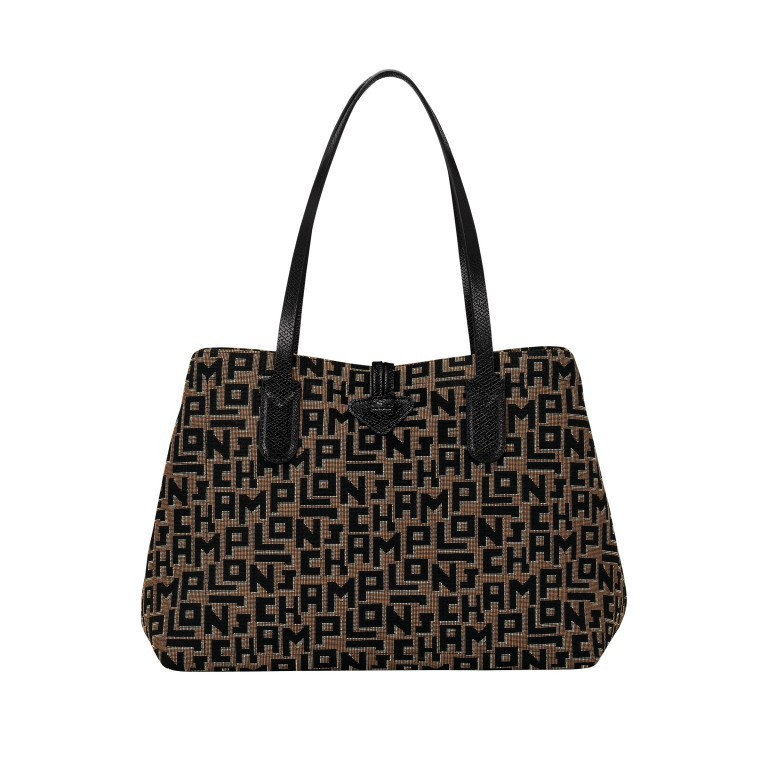 Shopper Roseau Essential LGP Größe M Taupe Schwarz, Farbe: schwarz, Marke: Longchamp, EAN: 3597922146963, Abmessungen in cm: 34x25x13, Bild 4 von 7