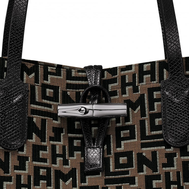 Shopper Roseau Essential LGP Größe M Taupe Schwarz, Farbe: schwarz, Marke: Longchamp, EAN: 3597922146963, Abmessungen in cm: 34x25x13, Bild 7 von 7