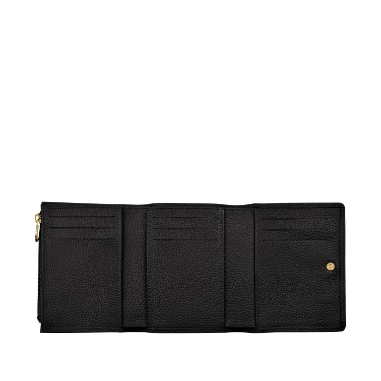 Geldbörse Le Foulonné 021-30021 Schwarz, Farbe: schwarz, Marke: Longchamp, EAN: 3597922153022, Abmessungen in cm: 12x6.5x2.5, Bild 2 von 2