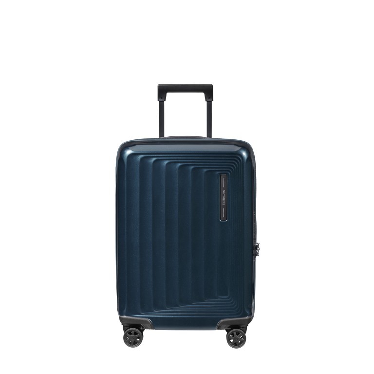 Koffer Nuon Spinner 55 erweiterbar Metallic Dark Blue, Farbe: blau/petrol, Marke: Samsonite, EAN: 5400520078308, Abmessungen in cm: 40x55x20, Bild 1 von 18