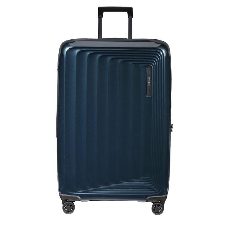 Koffer Nuon Spinner 75 erweiterbar Metallic Dark Blue, Farbe: blau/petrol, Marke: Samsonite, EAN: 5400520078346, Abmessungen in cm: 49x75x30, Bild 1 von 18